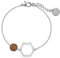 Kerbholz Holzschmuck – Geometrics Collection Twin Bracelet silber, filigranes Frauen Armband, Schmuck mit Naturholz Anhänger, größenverstellbar, Armbandlänge 15 cm + 2,5 cm