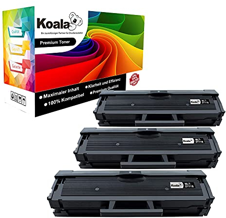 Koala MLT D111S Toner Kompatibel Tonerkartusche Ersatz für Samsung 111S MLT-D111S Schwarz für Xpress M2070 M2070FW M2026W M2026 M2070W M2020 M2022W M2022 M2625 M2020W M2070F Toner (3er-Pack)