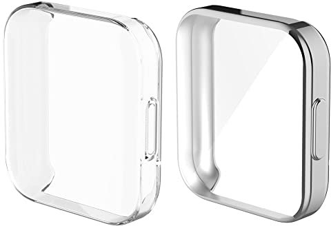 Keweni Cover Compatibile con Xiaomi Redmi Watch 2 Lite,Pellicola Proteggi Schermo in TPU a Copertura Totale,Custodia Protettiva in TPU Morbido per Xiaomi Redmi Watch 2 Lite (Argento+Trasparente)