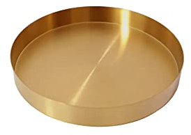 UPTALY 1 pcs Plateau de Plantes en Acier Inoxydable (18 cm x 2.6 cm), Plateaux d'égouttement Ronds pour Pots de Fleurs, Plateau de Pots de Fleurs dorés, Grandes soucoupes en Pots de Plantes en métal