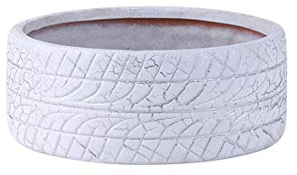 Maceta de cerámica de Calibre Extra Grande Maceta de cerámica Maceta de cerámica Redonda Macetas de jardín de cerámica Modernas Grano de grieta de Plata con platillo Macetas de Cactus Contenedor DEC