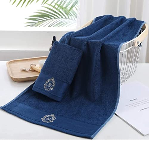 Bamboo fiber large bath towel, super soft, very absorbent and quick drying, extra large and very soft for a luxurious drying experience. (Blue)