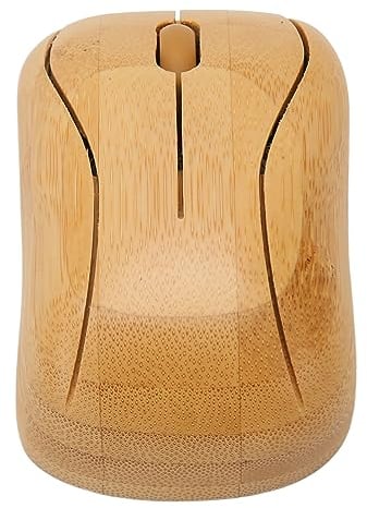 Annadue Kabellose Maus, Kreative Bambus Holz 2,4G Kabellose Maus Geräuscharme Computermaus mit USB Empfänger für Notebook, PC, Laptop, Computer, Unterstützt OTG Funktion