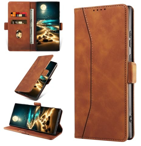 KANVOOS Handyhülle für Samsung Galaxy Note 20 Ultra 5G Hülle, Premium PU Leder Flip Klappbar Stoßfeste Schutzhülle [Kartenfächern], Wallet Case Hülle für Samsung Note 20 Ultra 5G (Braun)