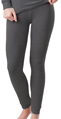 OCERA Thermo Unterhose für Damen, Warme Thermounterwäsche aus Baumwolle für den Winter - anthrazit - L