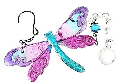 Housoutil 2st Ornament Pendelleuchte Aus Glas Autodekoration Lila Verzierungen Lila Fächer Glasprisma Lila Auto Kronleuchter Libelle Windspiele Lüfter Charme Schmiedeeisen Deckenlampe