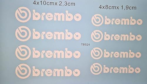 White Stickers car Brake calipers compatible with Brembo TBS24