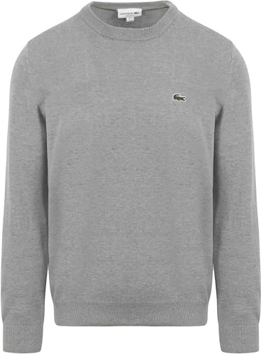 Lacoste Herren Pullover Rundhals AH0128, Männer Basic Strickpulli,Regular Fit,Grau,5 (L)