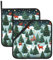 Topflappen mit Weihnachtsmotiven, 2 Stück, hitzebeständige heiße Pads mit Tasche, wasserdichter Topflappen zum Kochen, Backen, Ofen, Grillen, Einweihungsgeschenk