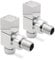 Chrome Square Cubic Angled Modern Standard Radiator Towel Rail Valves Central Heating (Pair) 1/2 BSP