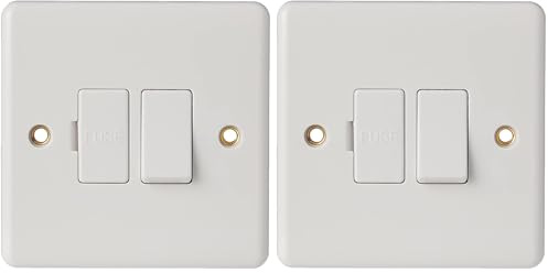 Knightsbridge CU6300 Curved Edge 13 A Switched Fused Spur Unit, White (Pack of 2)