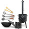 Utschak Feuerofen mit abnehmbarem Ofenrohr Gusseisen Topf runder Boden mit Deckel (12 L) KazanoFF, Учаг, Kazan Outdoor, Feuerschale, Camping, Kasan, Gulaschkanone Dutch Oven (Set 12R - 1)