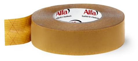 Alfa Montageband 50 mm x 50 m – Doppelseitiges Montageklebeband | Profi-Qualität - Für die schnelle Montage von Dampfsperren und Dampfbremsen - Hohe Alterungsbeständigkeit - Hohe Klebkraft