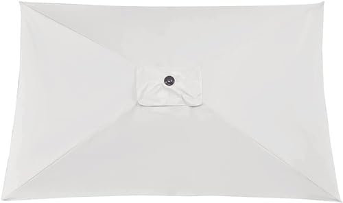 RRHCW Sonnenschirmbezug Ersatz 300x200cm, Rechteckiger Sonnenschirm Für Balkon & Terrasse - Schirm Knickbar Gartenschirm Bespannung Ersatzbespannung Für 3X2m/6 Arme Sonnenschirm-Gelb