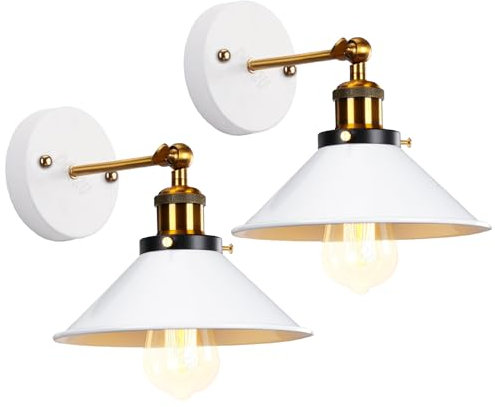 Pendelleuchte 3 Flammige Hängeleuchte Vintage Industrielle Hängelampe E27 Deckenleuchte Retro Design Lampenschirm 220mm Edison Lampe für Küche Esszimmer Schlafzimmer Flur (Weiße-W-2)