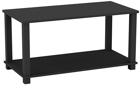URBNLIVING 2-Tier Coffee Table with Shelf - Minimalist Style Side Table for Living Room, TV Stand, Compact Design - Easy Assembly, Durable Finish