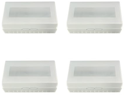 4- Pack 21700 Battery Storage Box Holder, Capable of Accommodating Two Flat-top Batteries, a Transparent Battery Storage Box.