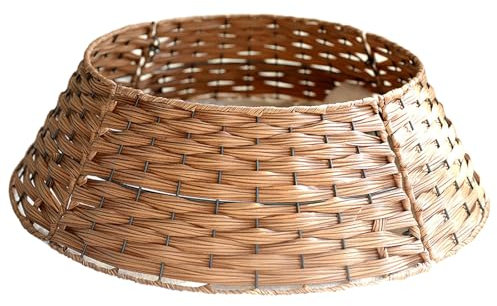 Rattan Weihnachtsbaumrock aus Weide 60 cm - Natur hell - Abdeckung für den Christbaum Ständer - Weihnachtsbaum Decke Baum Kragen Tannenbaum Rock adventskalender 2024