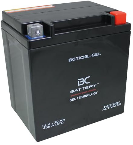 BC BATTERY Batterie de démarrage pour moto avec GEL 12V 30Ah BCTX30L-GEL Moto&Scooter, sans entretien, scellée, préchargée, similaire à YIX30L-BS