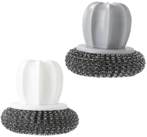 GRIRIW 2stücke Küchenreinigungsbürste Mit Griff Topf Pinsel Aus Hochwertigem Material Draht Ball Pinsel Für Kochgeschirr-waschschwamm Umweltfreundlich Und Langlebig Für