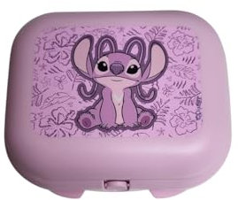 Tupperware To Go Mini Twin - Fiambrera pequeña, tamaño 1, doble escuela, guardería (costura rosa)