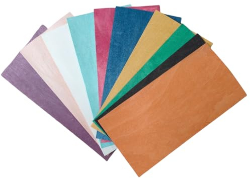 Lot de 10 feuilles de placage en bois d'érable exotique teint 10 couleurs 19 x 10 cm, coupe plate, puce pour touche de guitare, marqueterie, travail du bois