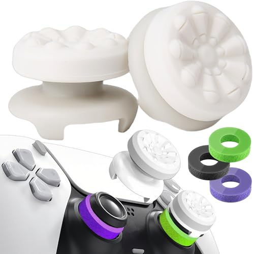 STAY GENT FPS Joystick Kappen für PS5 - Thumbstick Controller Kappen für PS4 PS5 Zubehör Set Controller Sticks Thumb Grips Precision Rings Schaumstoffring Stoßdämpfer Verbesserter Komfort Genauigkeit