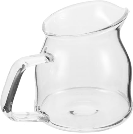 PRETYZOOM Glass Milk Warmer Pot Small Heat-Resistant Milk Cup Handle for Coffee Frothing and Sauce Serving Suitable for Tea and Coffee Preparation