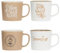 Genérico Set de 4 Tazas de Café, 36cl, Diseños Variados en Beige y Blanco