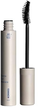 KORRES Drama Curl Mascara Black 01 with Lifting Effect, Vegan, 13 ml | Curved brush, volcano minerals and care complex, for curved eyelashes with long hold, no smudging