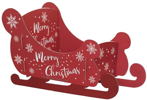 Design By Violet Christmas Sleigh Giftbox – 48cm x 46cm x 28cm - Reusable Sleigh – Perfect for Presents