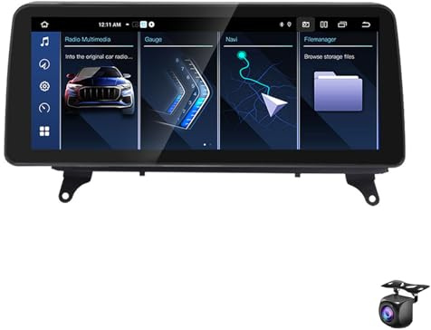 Autoradio Receiver mit Multimedia Funktion kabellosem CarPlay und Android Auto für B-MW X5 F15 E70/X6 F16 E71 Bluetooth 4G LTE GPS Navigation(Size:8 CORE 8+256G,Color:12.3 2007-2010 CCC)