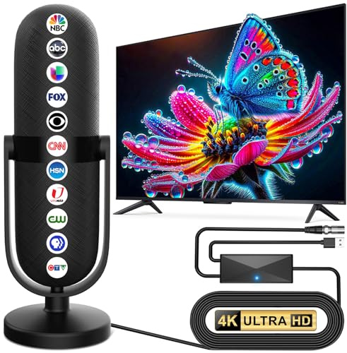 2025 TV Antenna,Antenna for Smart 360° Signal Booster Reception,Digital Antennas Indoor 1900+ Miles Range Support 8K 4K 1080p Televisions,Strongest HD TV Antenna for Local Channels-25ft Coax Cable
