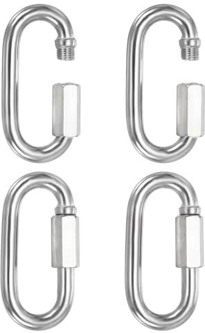 PATIKIL Quick Link Connector, Heavy Duty Chain Locking Hooks D Shape Quick Link Clips Twist Oval Keychain