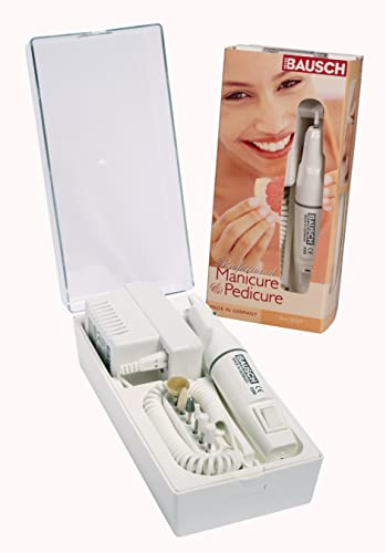 Bausch 0307 Elektrisches Maniküre-/Pediküregerät, 7 Aufsätze: Handnägel und Fußnägel Schleifen, feilen, polieren, Hornhaut entfernen, Nagelpflege, Fußpflege, Handpflege, Beauty