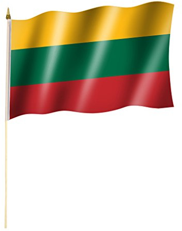 Stockflagge/Stockfahne LITAUEN Flagge/Fahne ca. 30 x 45 cm mit ca. 60cm Stab/Stock