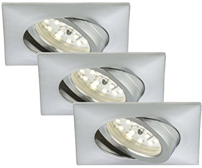 Briloner Leuchten, LED Einbauleuchte, Einbaustrahler, LED Strahler, Spots, Deckenstrahler, Deckenspot, Lampen Wohnzimmer, LED Einbaustrahler 230v, Deckeneinbauleuchten, Einbaustrahler Set, schwenkbar, eckig