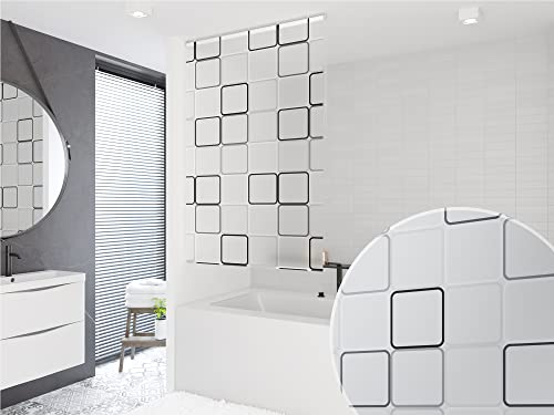 BASIC DUSCHROLLO 180x240 CM MODELL QUADRO DUSCHVORHANG GRAU WEISS SCHWARZ! SHOWER ROLLO CURTAIN