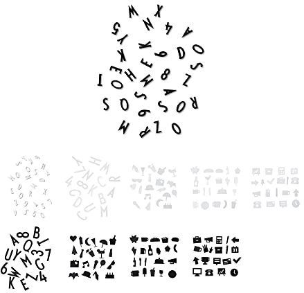 Design Letters Buchstaben und Zahlen für Message Boards, 20mm, 132 Stück (Schwarz) - Das scharfkantige Design der Buchstaben sorgt für EIN grafisches und stilvolles Erscheinungsbild