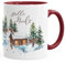Autiga Weihnachts-TASE Stille Nacht Weihnachten Winter Schnee Silent Night Christmas Kaffeetasse Teetasse Keramiktasse Bordeauxrot Unisize