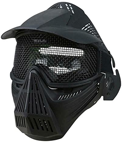Combat Airsoft Full Face Poly Mesh Mask Adjustable One Size Fits All Softair 6mm