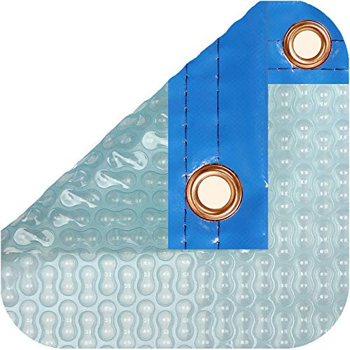 INTERNATIONAL COVER POOL GeoBubble Sol+Guard - Set di copertura solare da 500 micron per piscina da 4 x 7 metri, con rinforzo nelle larghezze + avvolgicavo telescopico con tubo da 80 mm