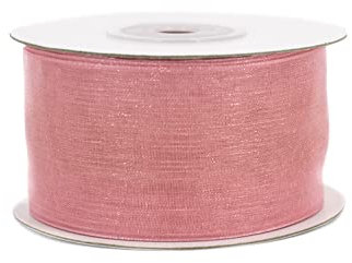 Organzaband 38mm x 25m Rolle - FARBAUSWAHL in 3/6/12/25/38mm - transparent, farbecht & waschbar - Schleifenband für Hochzeit - Geschenkband zum Verpacken Dekorieren Basteln - Altrosa 158