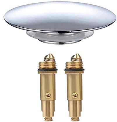 JINXM Bad Waschbecken Ablass Stopfen Messing Poliert Chrom Mit Pop Up Schraube Klicken Sie auf Clack Plug Bolt für Waschtisch Wasserhahn Push Button Ablaufgarnitur Bad Pop Up Stopfen