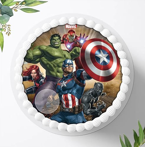 Für den Geburtstag ein Zuckerbild, Oblate mit dem Motiv: Avengers, Hulk, Essbares Foto für Torten, Tortenbild, Tortenaufleger Ø 16 cm 00029-E (Oblatenpapier)