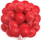 Songjum 50 Stück rote Latexballons, 12 Zoll rote Latexballons, rotes Ballondekorationsset für Party, Geburtstag, Hochzeit, Abschlussfeier, Geburtstag, Jubiläum (Rot)