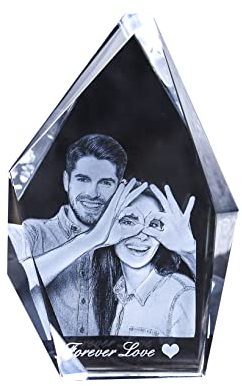 Cubo De Imagen 3D Marco De Fotos De Cristal De Foto 3D Único Texto Personalizado Decoración De Arte De Cristal Foto Personalizada Regalo Recuerdo Cubo De Fotos Regalos(Estilo-3)