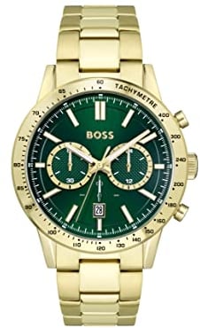 BOSS Chronograph Quarz Uhr für Herren Kollektion Allure mit Goldfarben Edelstahlarmband - 1513923