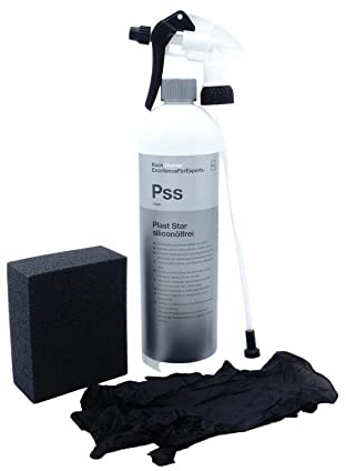 Koch Chemie Pss Plast Star Siliconfrei Kunststoffpflege 1 Liter Set (Sprühkopf + Schwamm + Handschuhe)