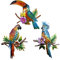 J-Fly Metall Papagei Wanddekoration - Tropische Outdoor Wandkunst für Terrasse, Zaun, Garten, Zuhause und Küche - Tukane Dekor